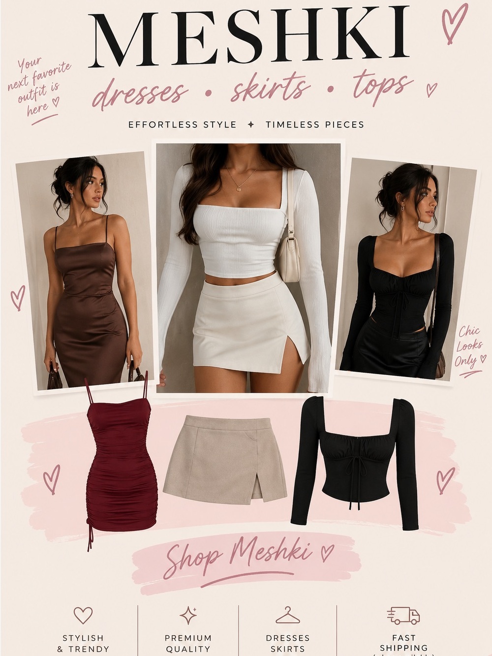 Meshki Cream Asymmetric Mini Skirt